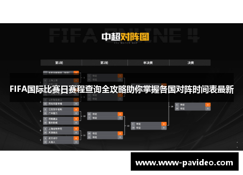 FIFA国际比赛日赛程查询全攻略助你掌握各国对阵时间表最新