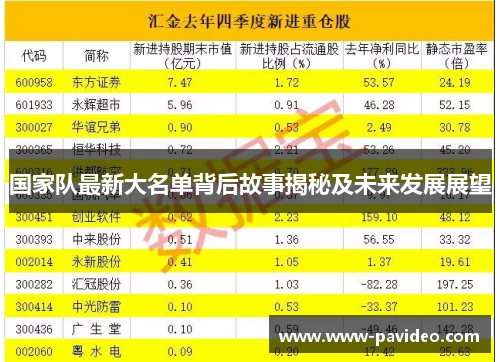国家队最新大名单背后故事揭秘及未来发展展望